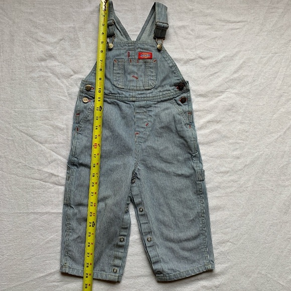 Vintage Dickies 100% Cotton Hickory Railroad Engineer Blue Striped Overalls 24M - Picture 10 of 12